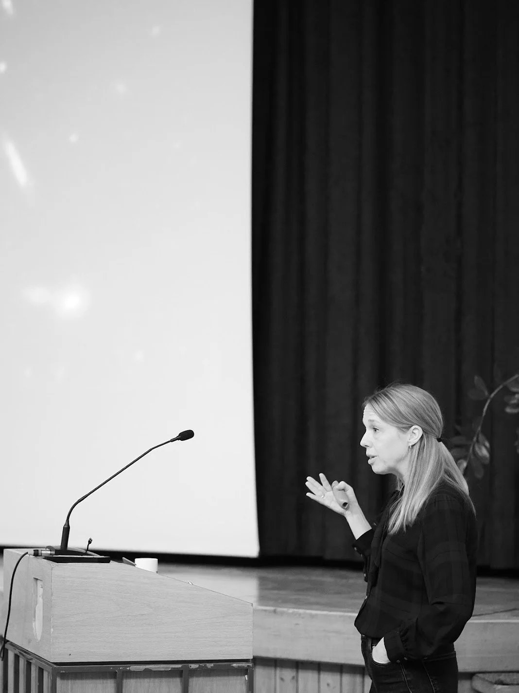 Kate Whitaker giving a guest lecture